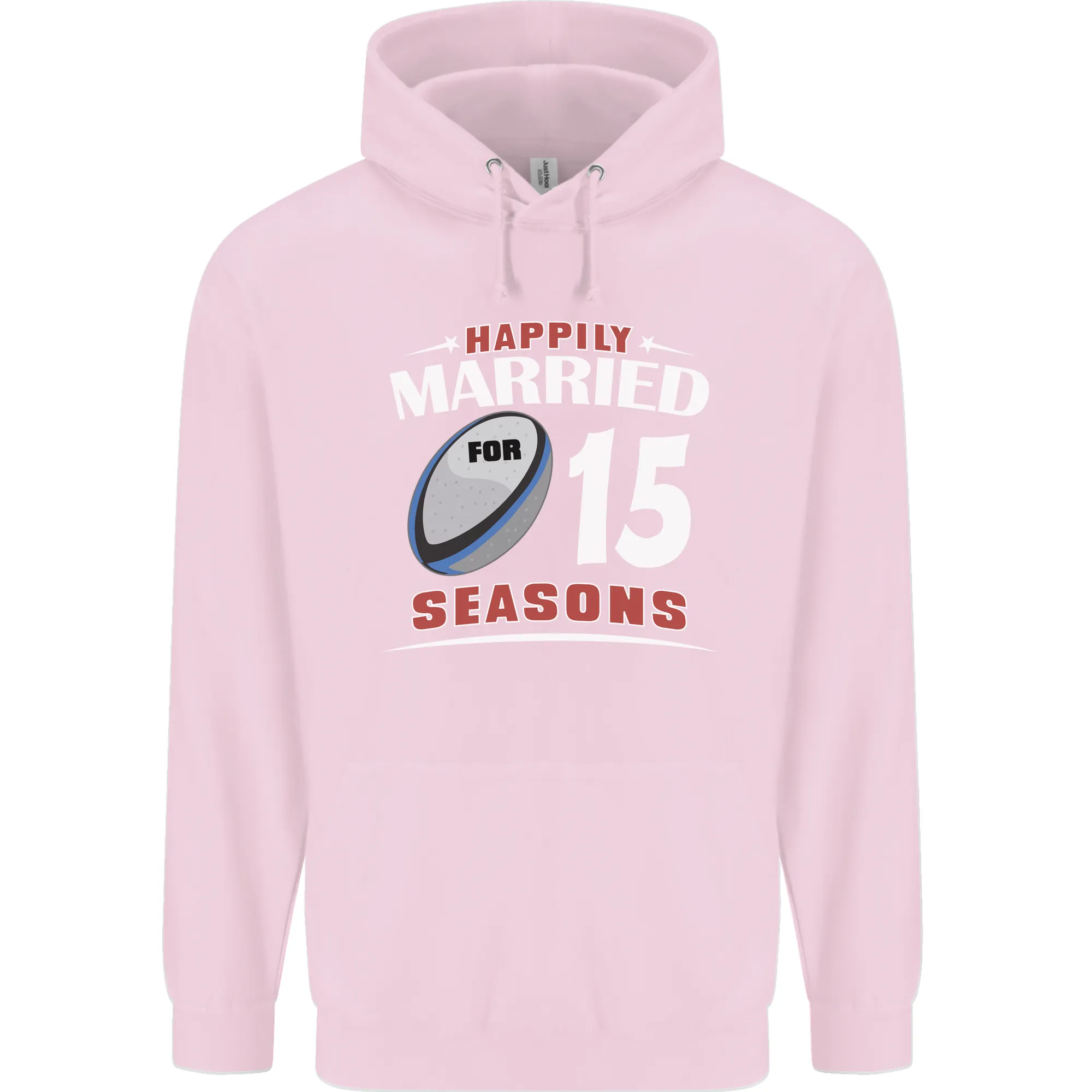 15 Year Wedding Anniversary 15th Rugby Mens 80% Cotton Hoodie