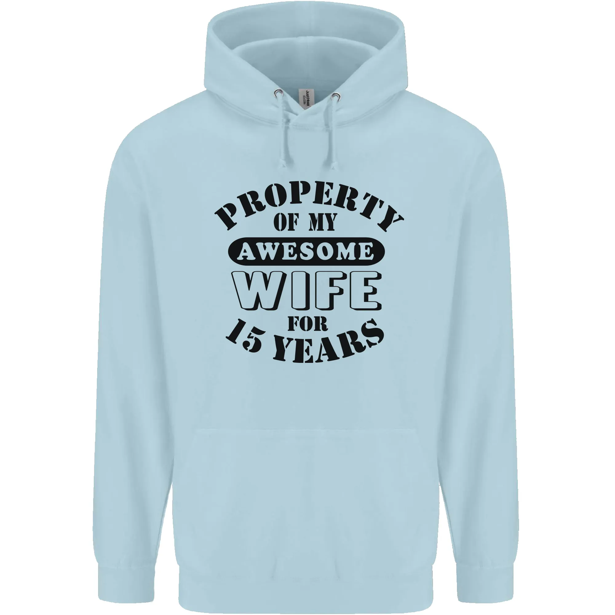 15th Wedding Anniversary 15 Year Funny Wife Mens 80% Cotton Hoodie