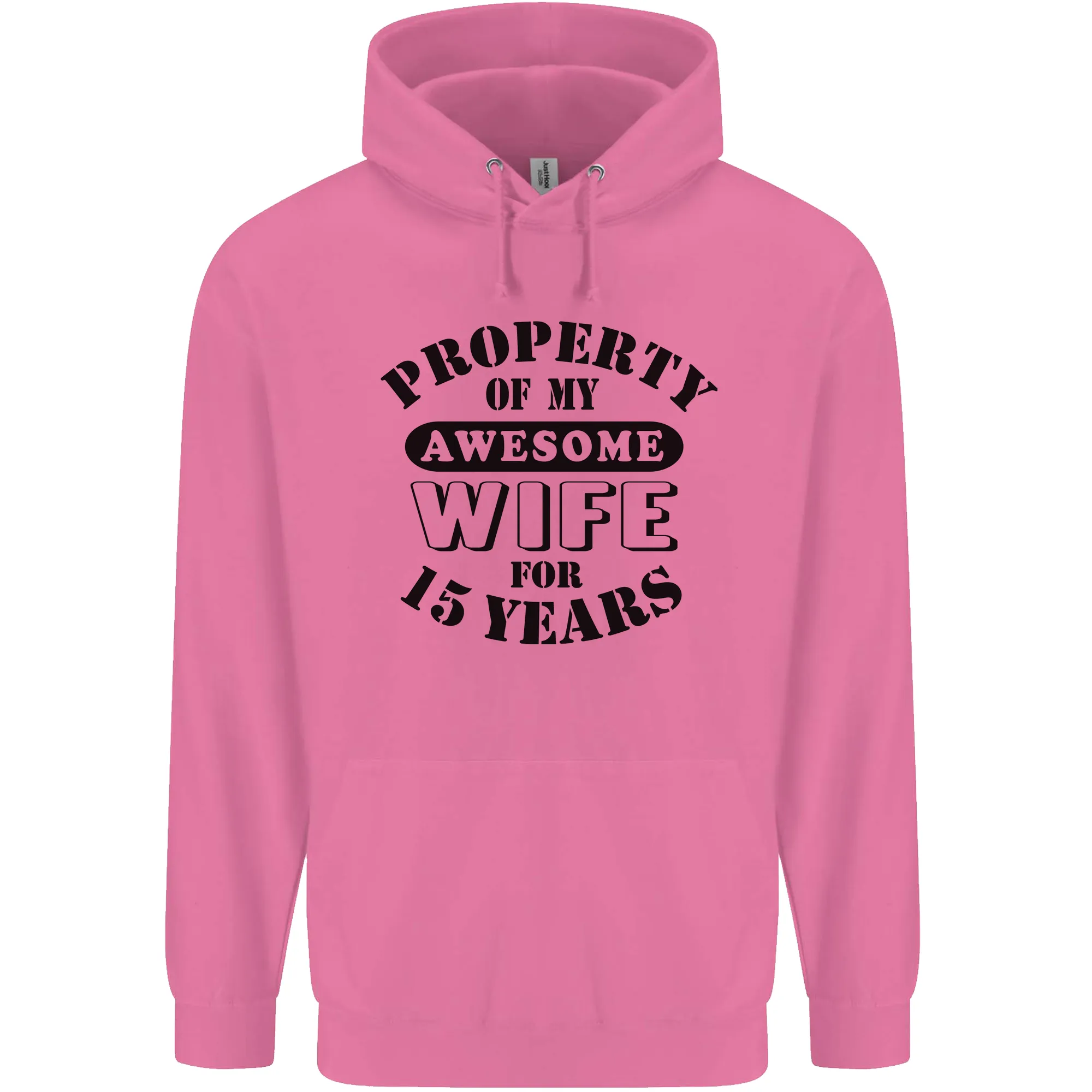 15th Wedding Anniversary 15 Year Funny Wife Mens 80% Cotton Hoodie