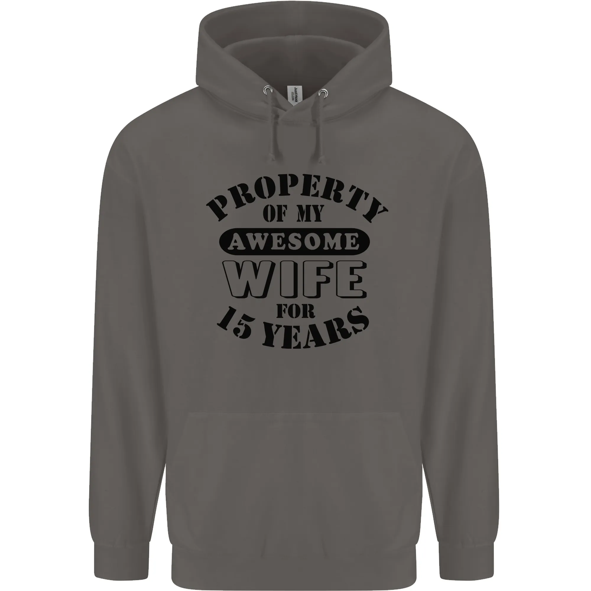 15th Wedding Anniversary 15 Year Funny Wife Mens 80% Cotton Hoodie