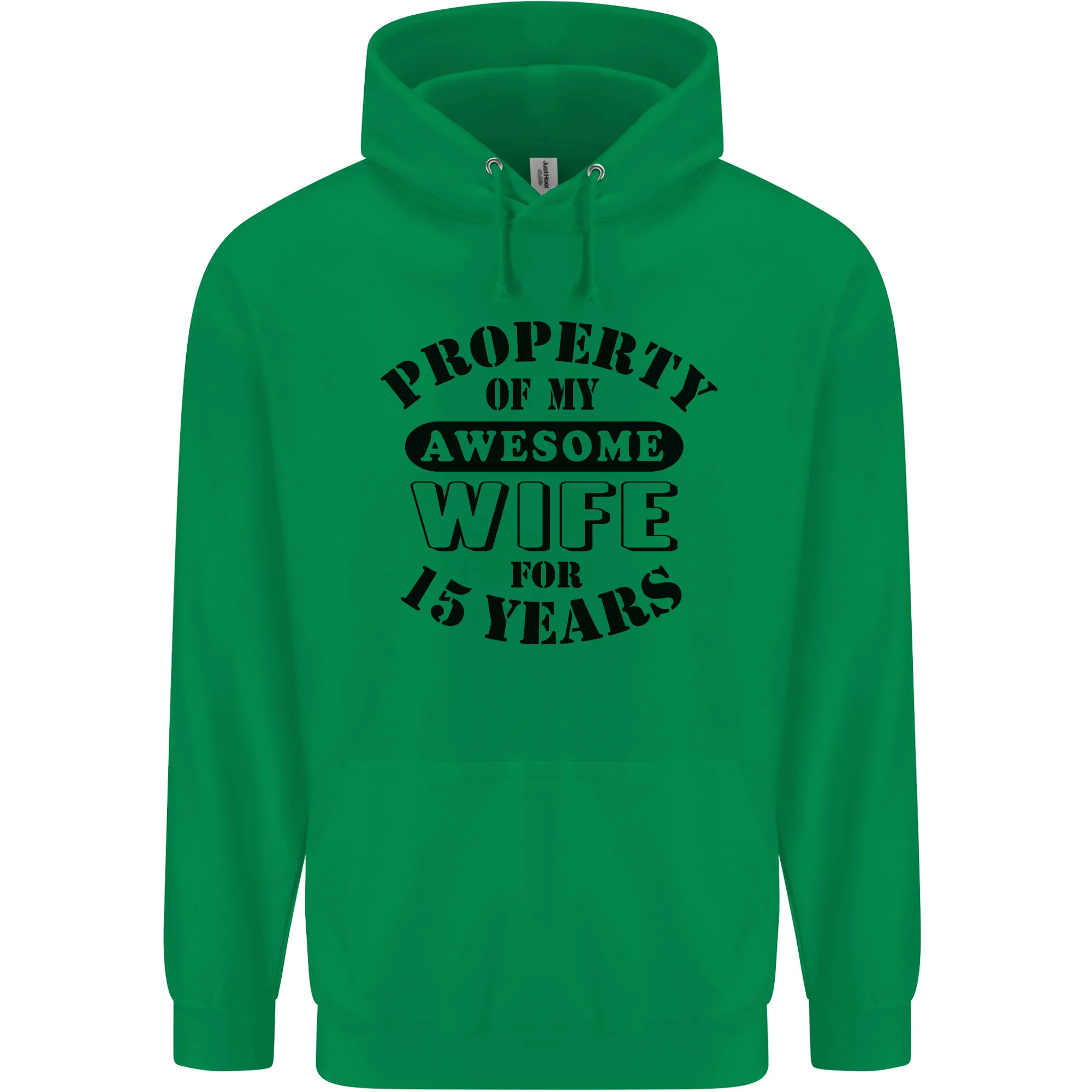 15th Wedding Anniversary 15 Year Funny Wife Mens 80% Cotton Hoodie