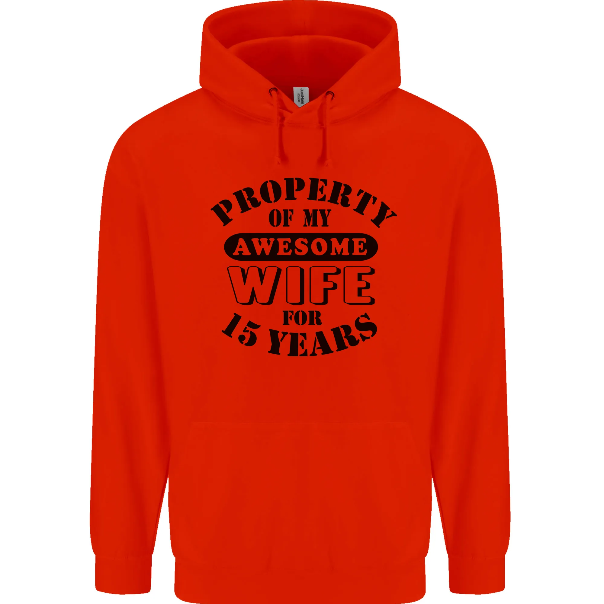 15th Wedding Anniversary 15 Year Funny Wife Mens 80% Cotton Hoodie