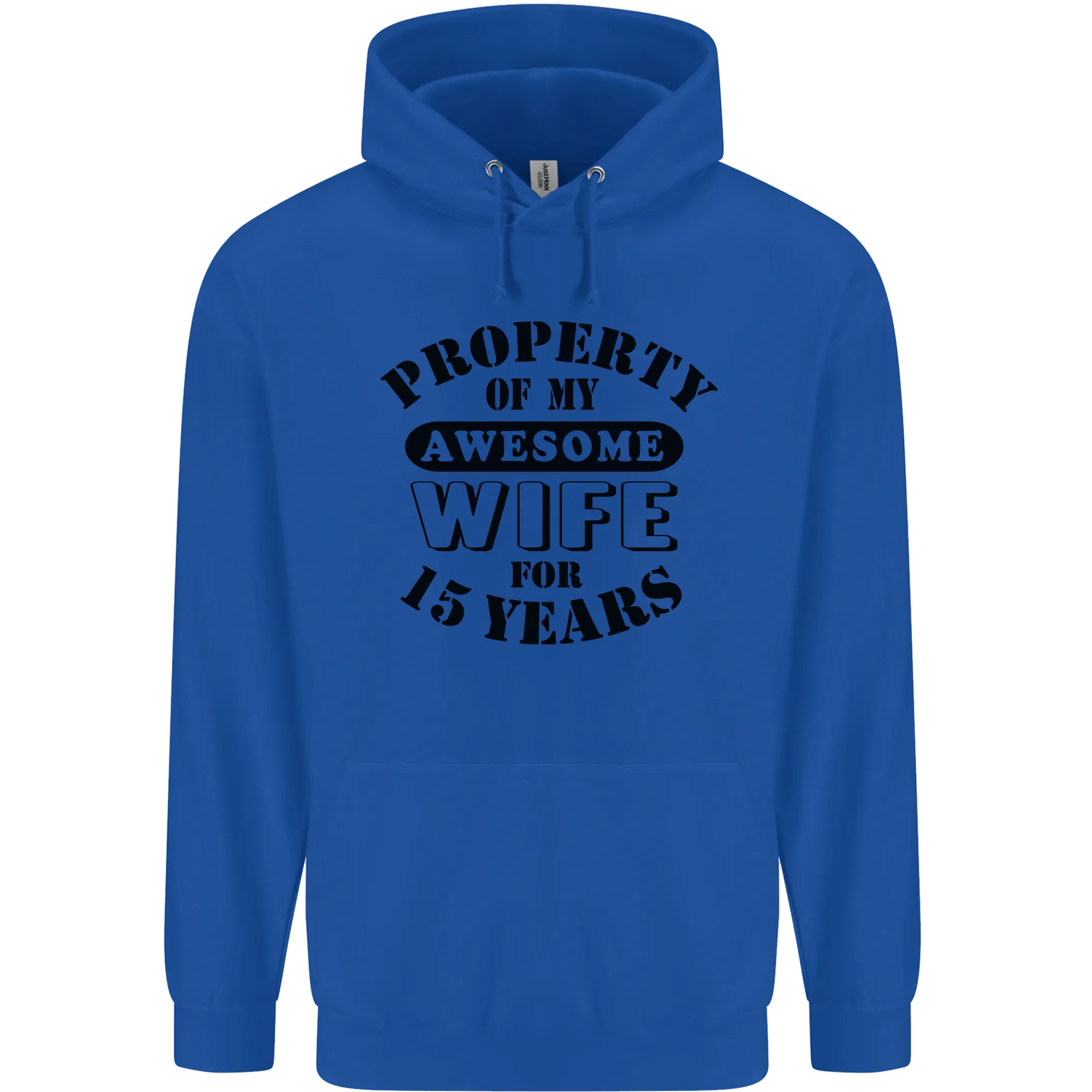 15th Wedding Anniversary 15 Year Funny Wife Mens 80% Cotton Hoodie