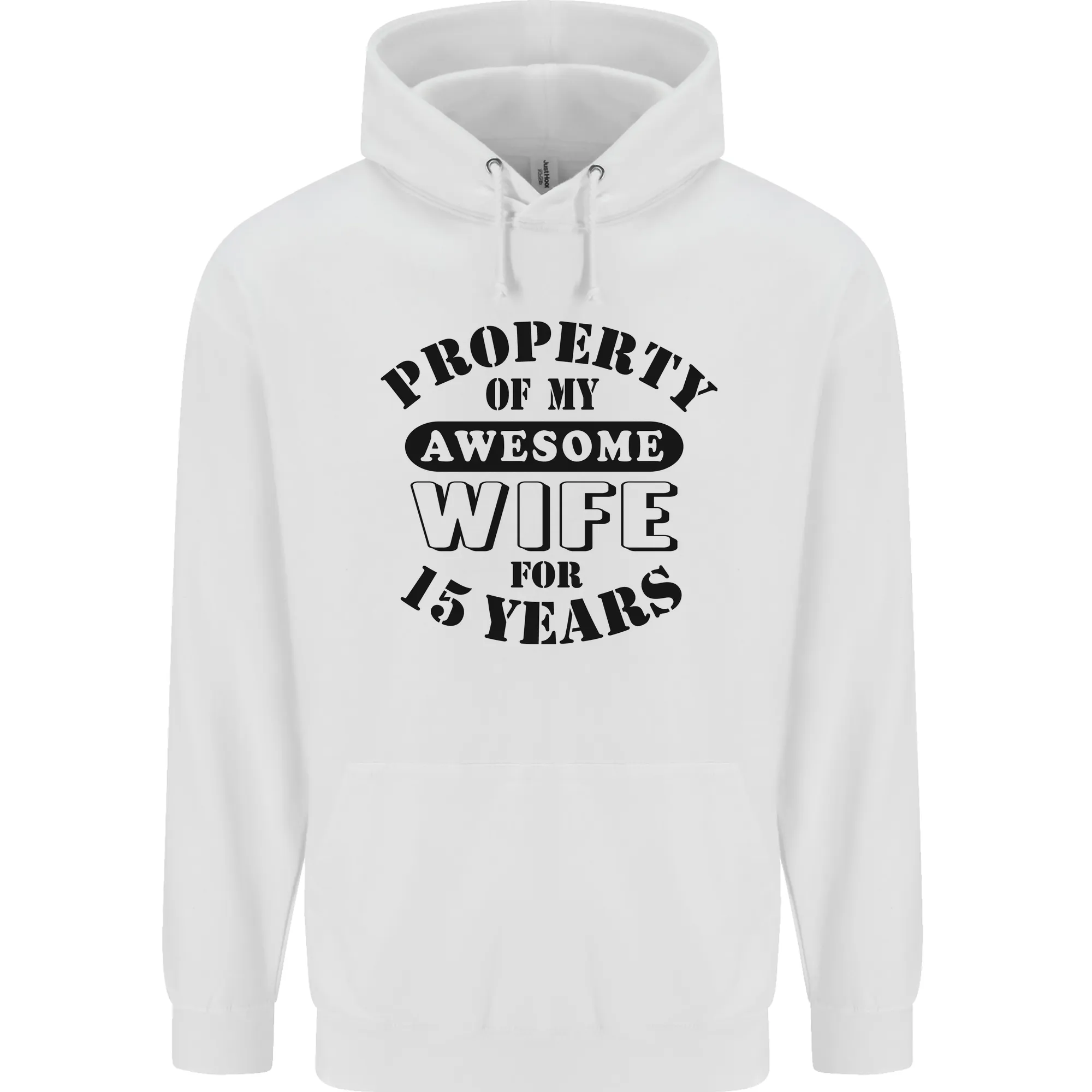 15th Wedding Anniversary 15 Year Funny Wife Mens 80% Cotton Hoodie