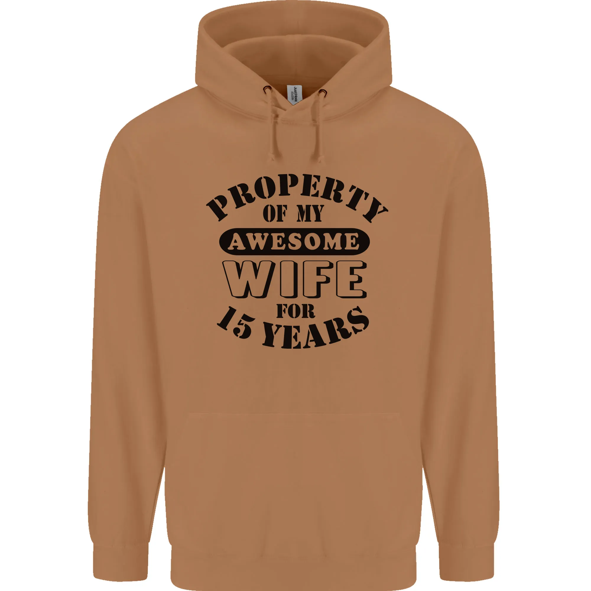 15th Wedding Anniversary 15 Year Funny Wife Mens 80% Cotton Hoodie