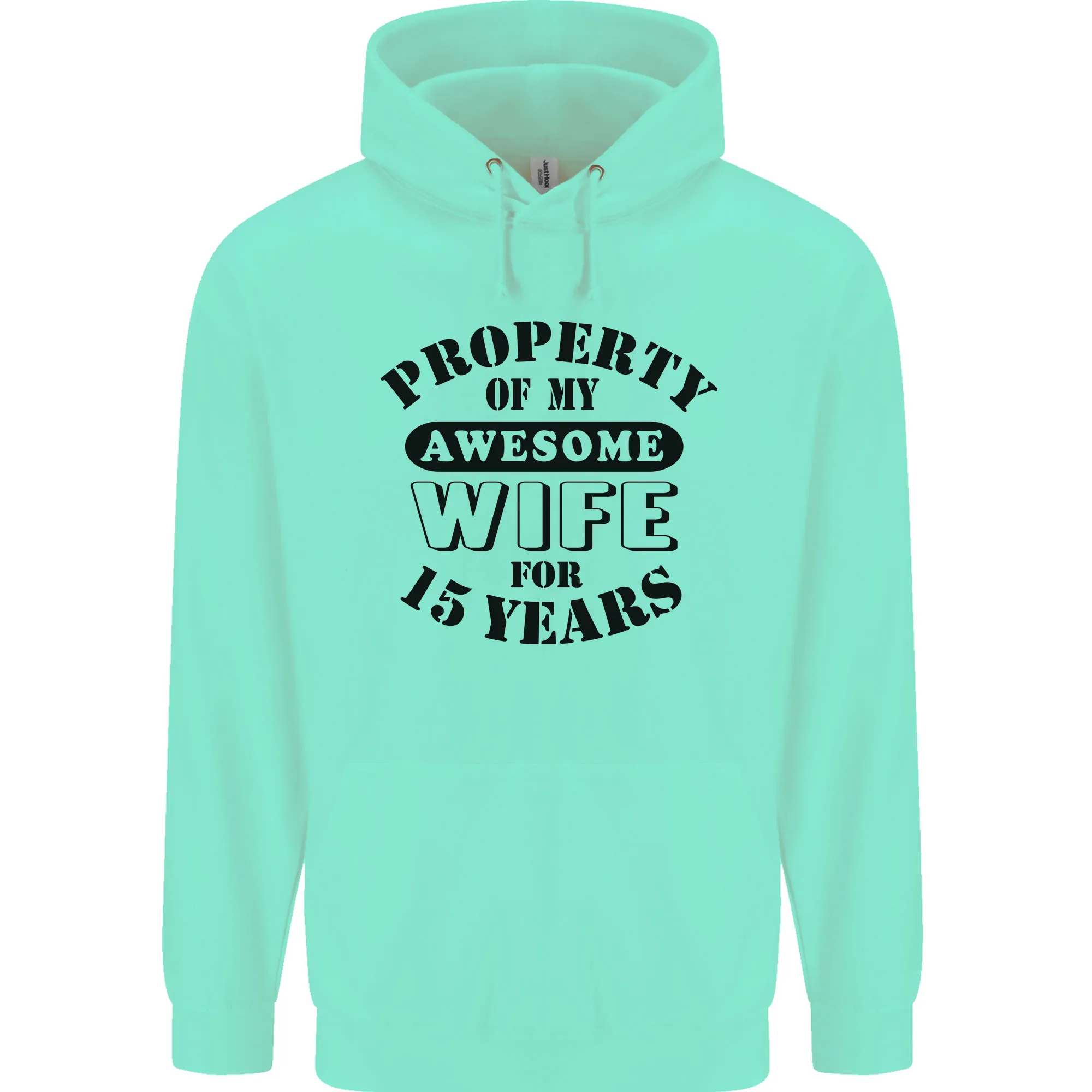 15th Wedding Anniversary 15 Year Funny Wife Mens 80% Cotton Hoodie