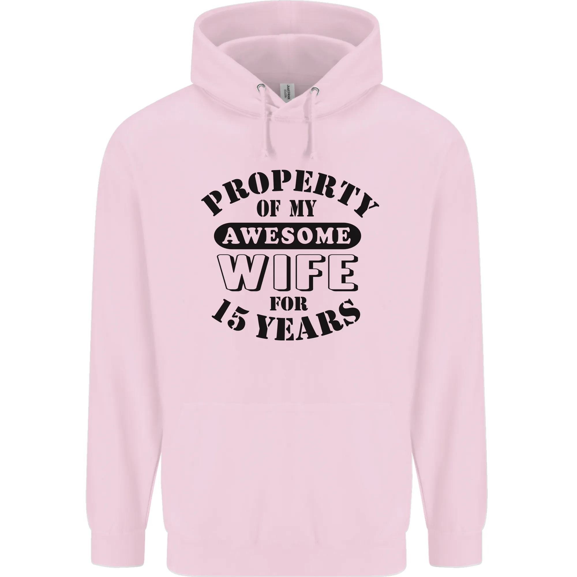 15th Wedding Anniversary 15 Year Funny Wife Mens 80% Cotton Hoodie