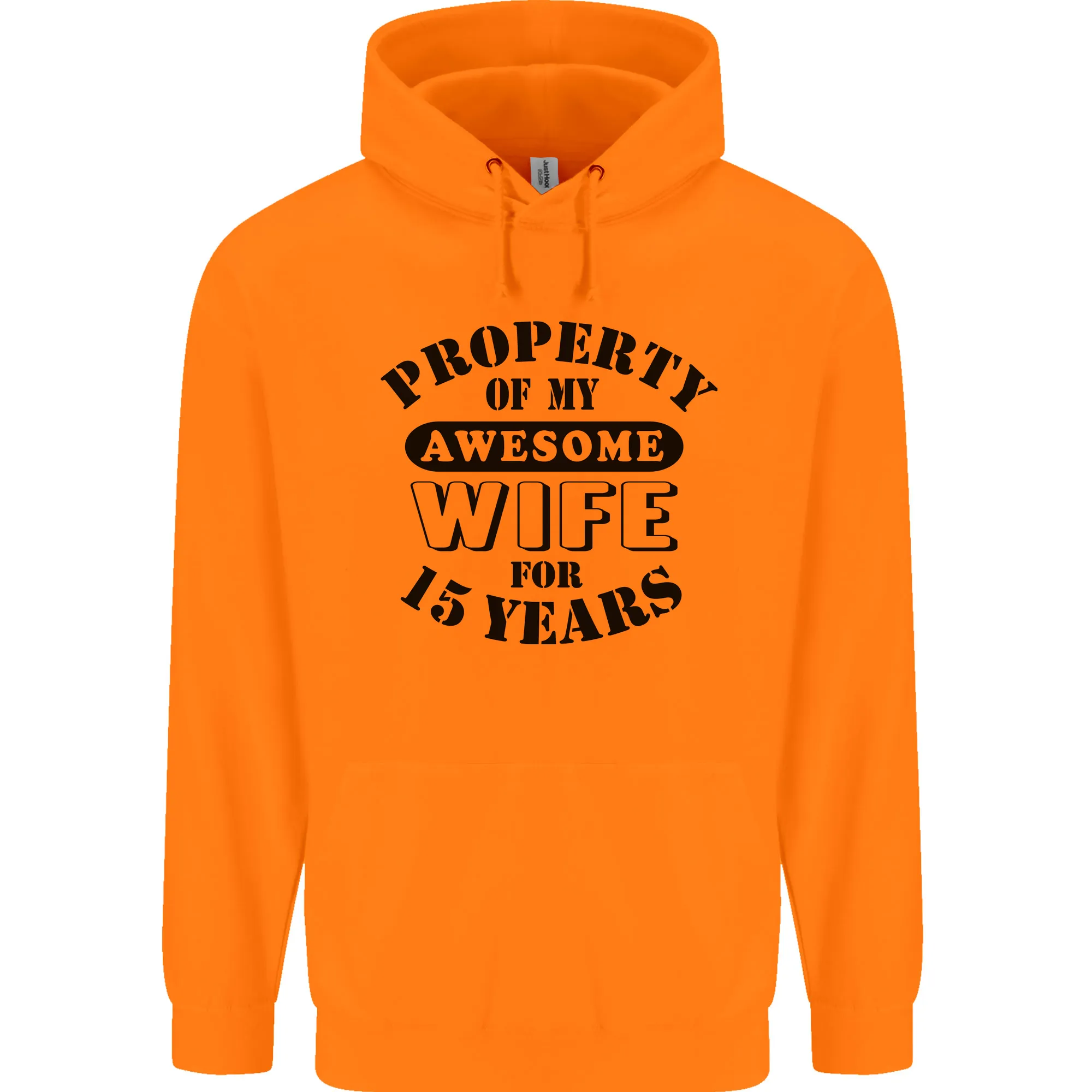 15th Wedding Anniversary 15 Year Funny Wife Mens 80% Cotton Hoodie