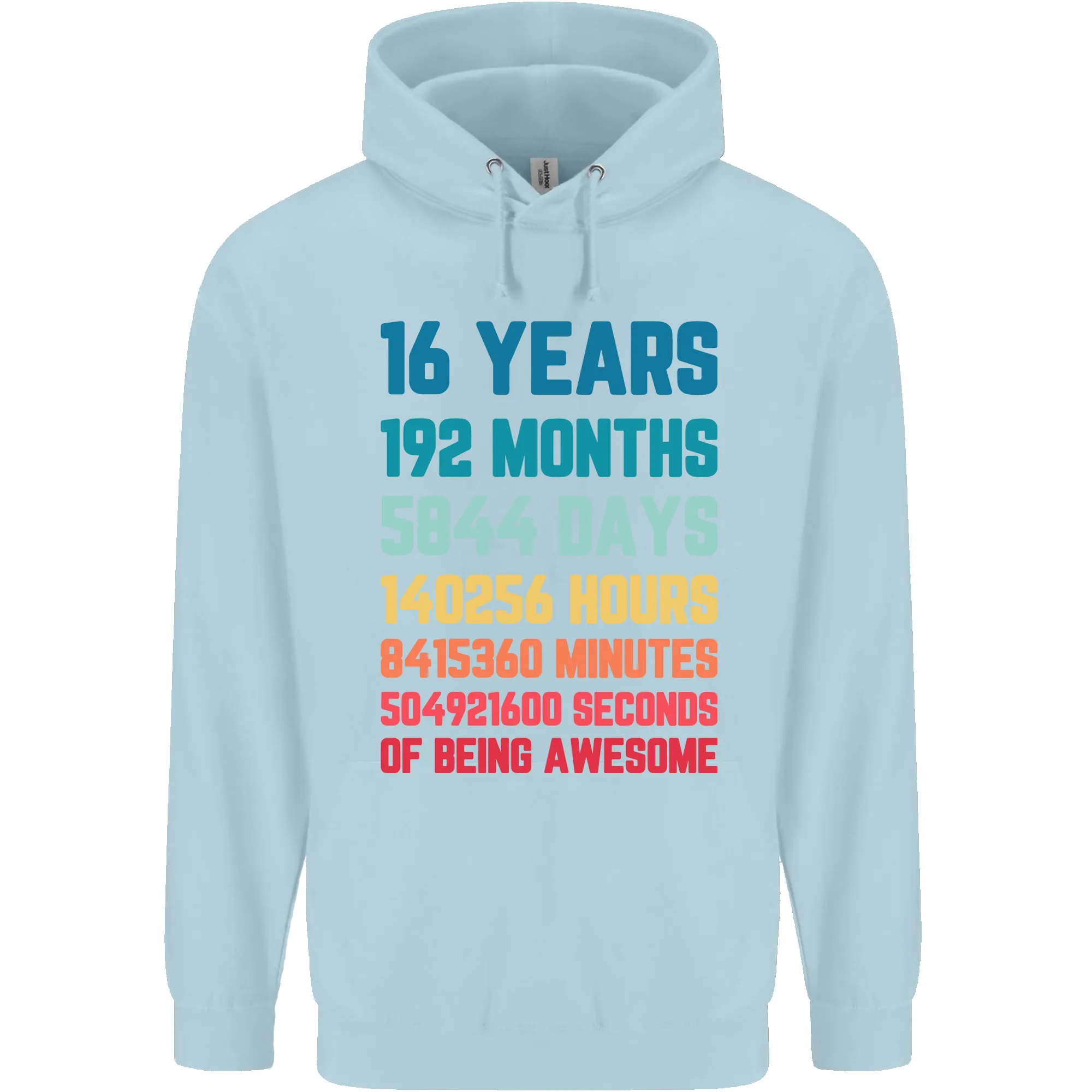 16th Birthday 16 Year Old Mens 80% Cotton Hoodie