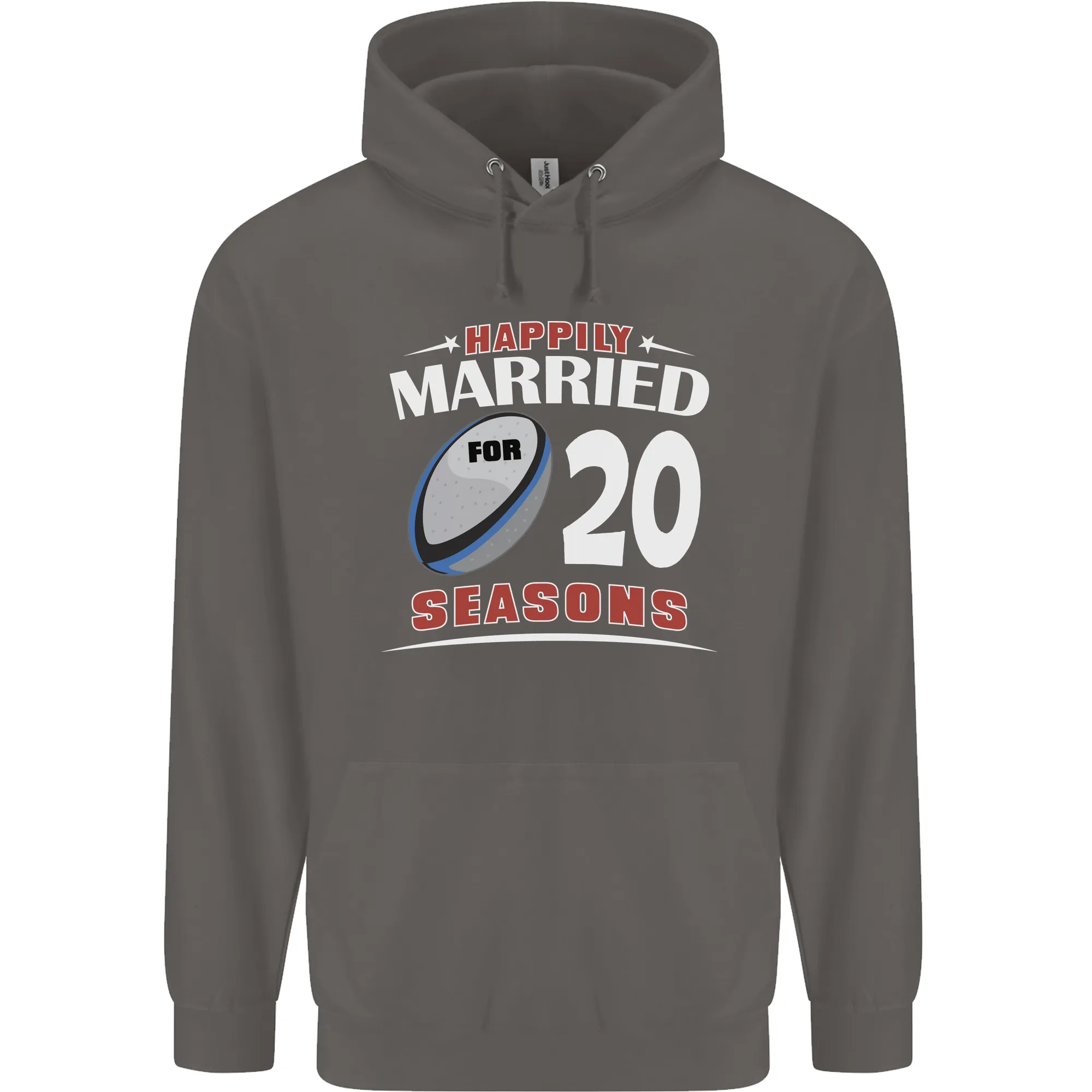 20 Year Wedding Anniversary 20th Rugby Mens 80% Cotton Hoodie