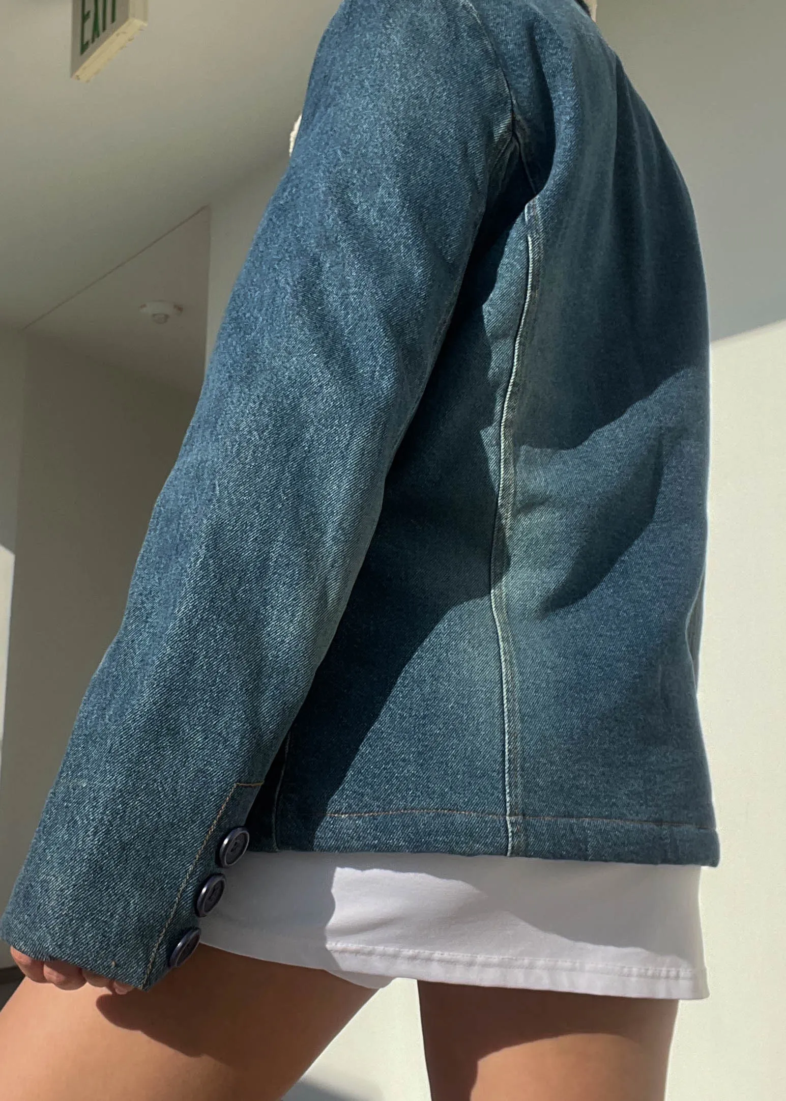 2000's Roxy Teddy Collar Denim Coat (M)