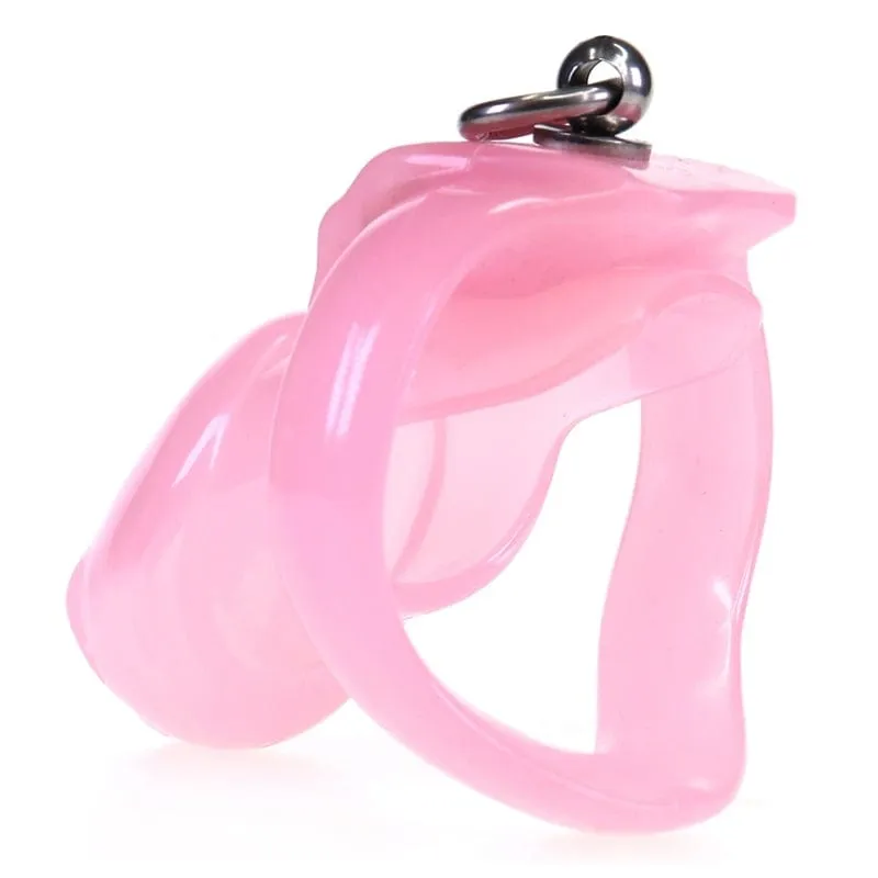 7235M      Sissy’s Clitty Leash Locking Pink Chastity with Lead Ring, Medium Base Cock Ring Size