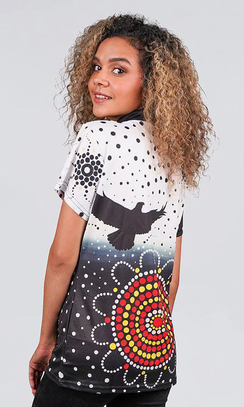 Aboriginal Art Ladies Fitted Polo, No Language No People