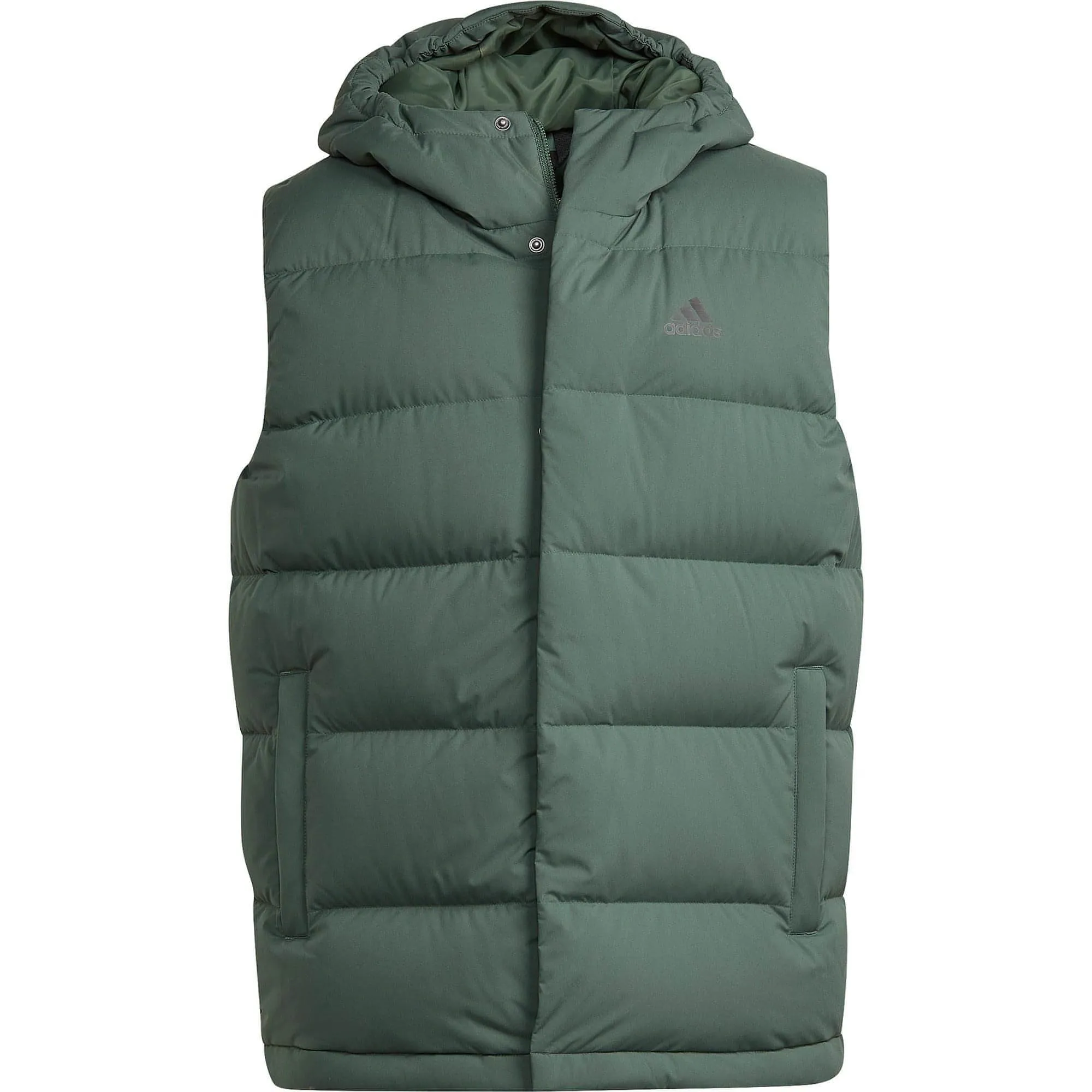 adidas Helionic Hooded Mens Down Gilet - Green