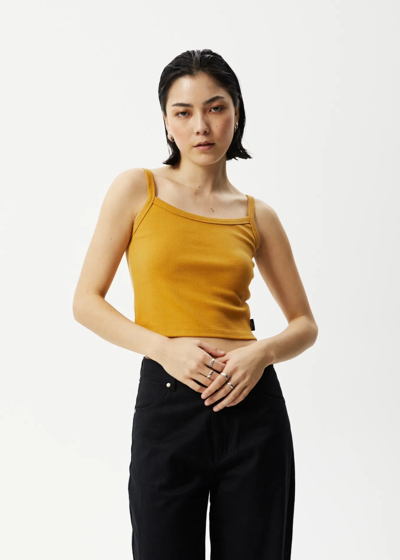 AFENDS Womens Taylor - Ribbed Singlet - Mustard