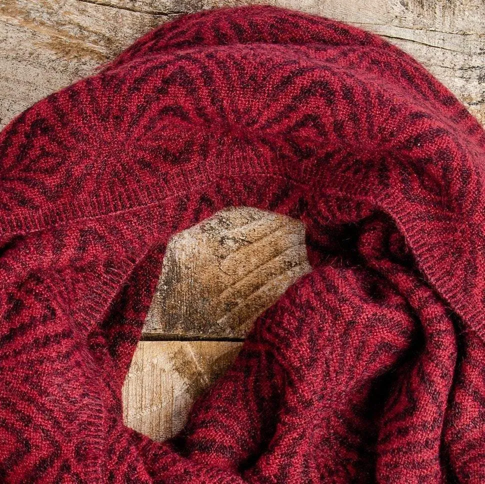 Alpaca Infinity Scarf - Burgundy