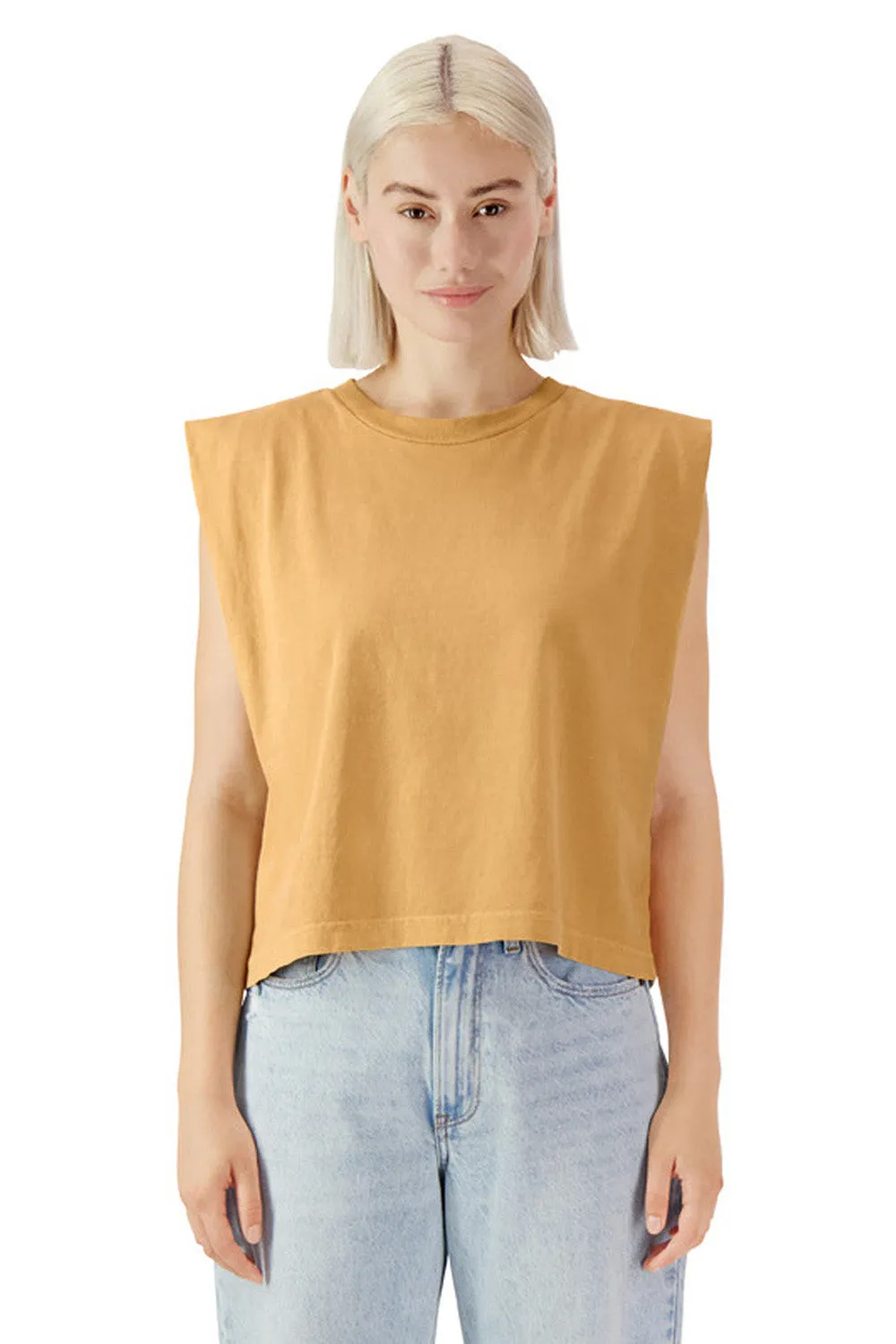 American Apparel Womens Garment Dyed Muscle Tank Top - Faded Mustard