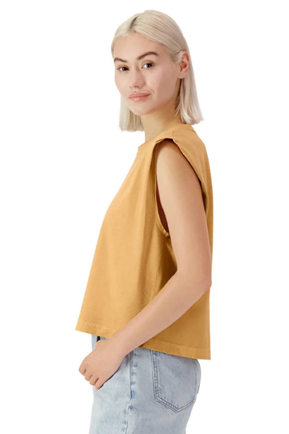 American Apparel Womens Garment Dyed Muscle Tank Top - Faded Mustard