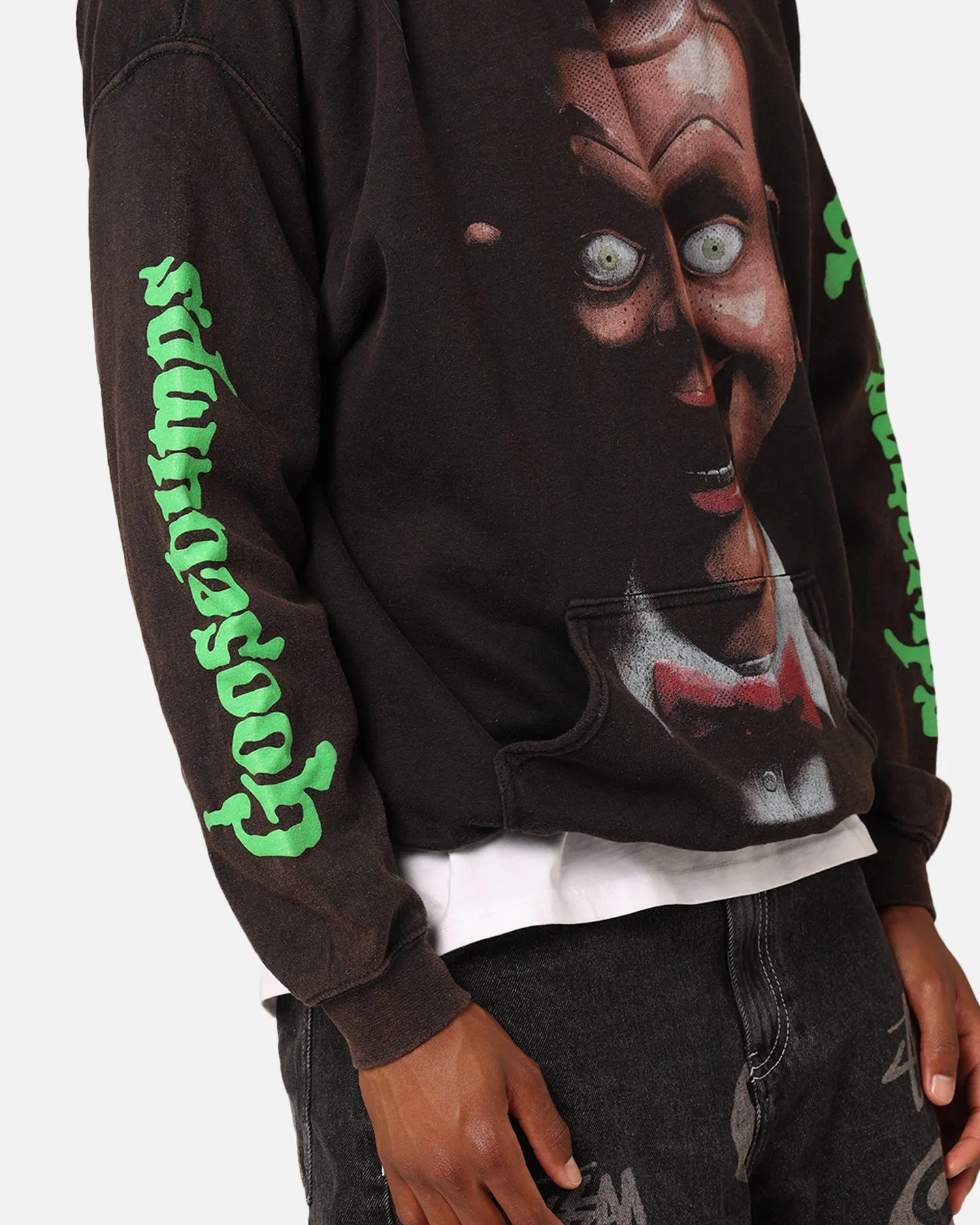 American Thrift X Goosebumps Living Dummy Hoodie Washed Charcoal