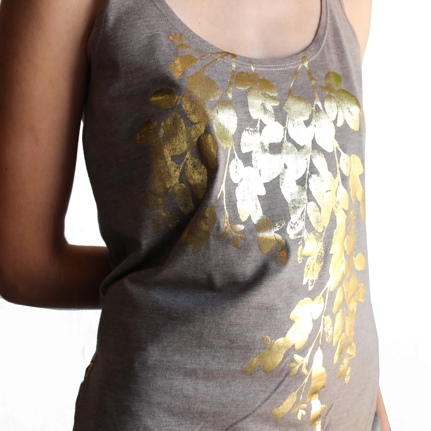 &quot;Foliage&quot; Mustard Tank Top