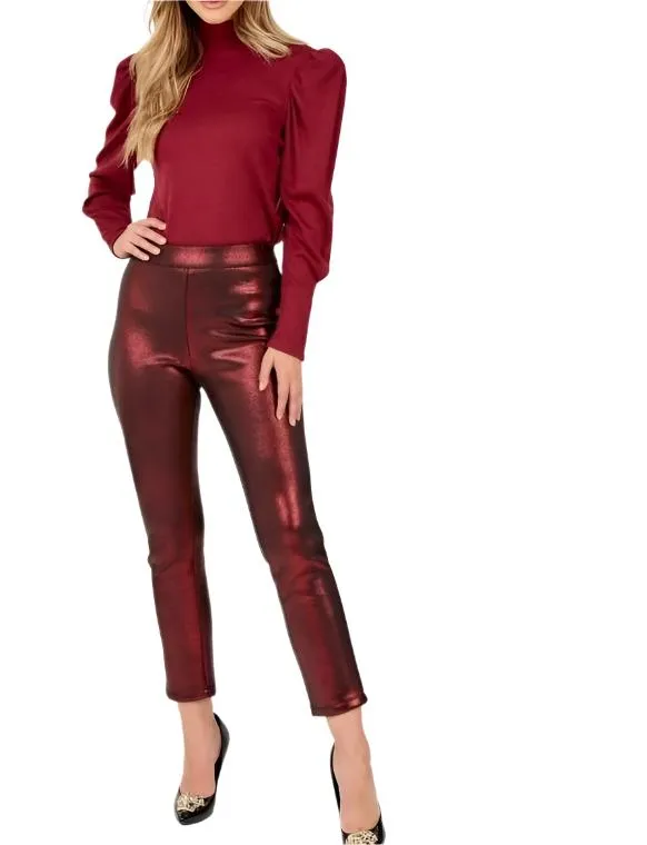 Animal Skin Vinyl Ankle Pants