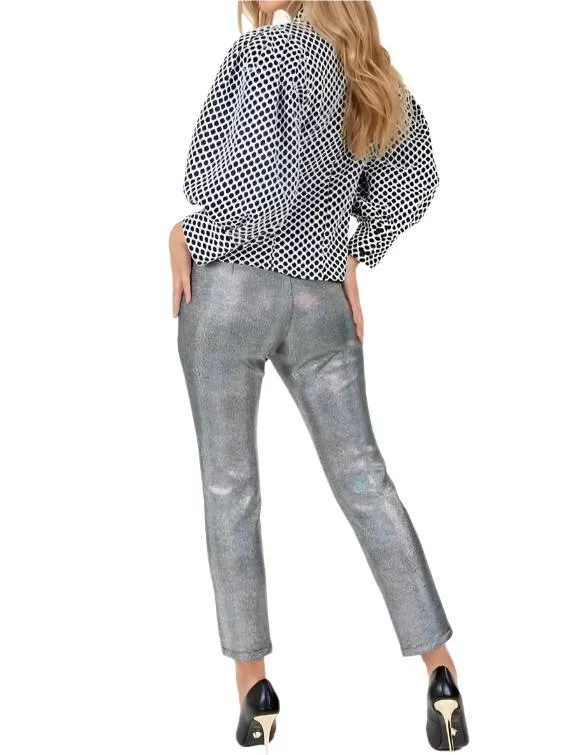 Animal Skin Vinyl Ankle Pants