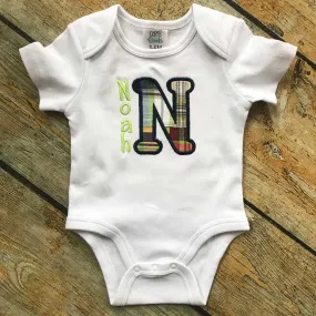 Applique Initial Baby Bodysuit