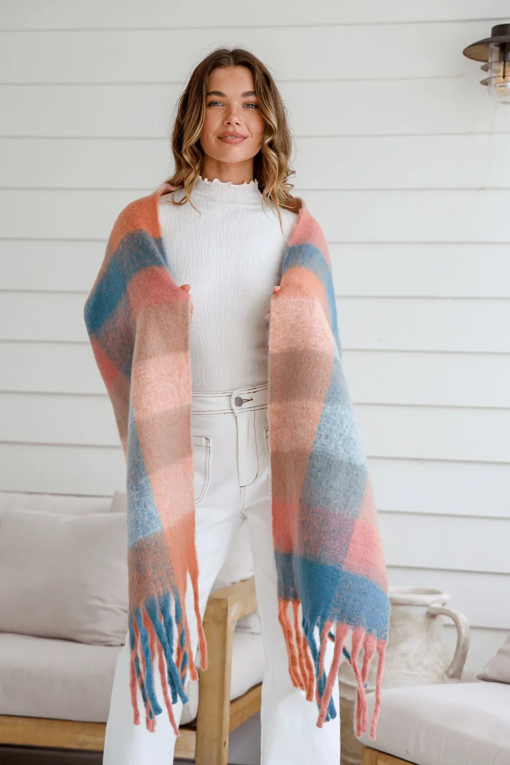 Arna Chunky Soft Check Scarf