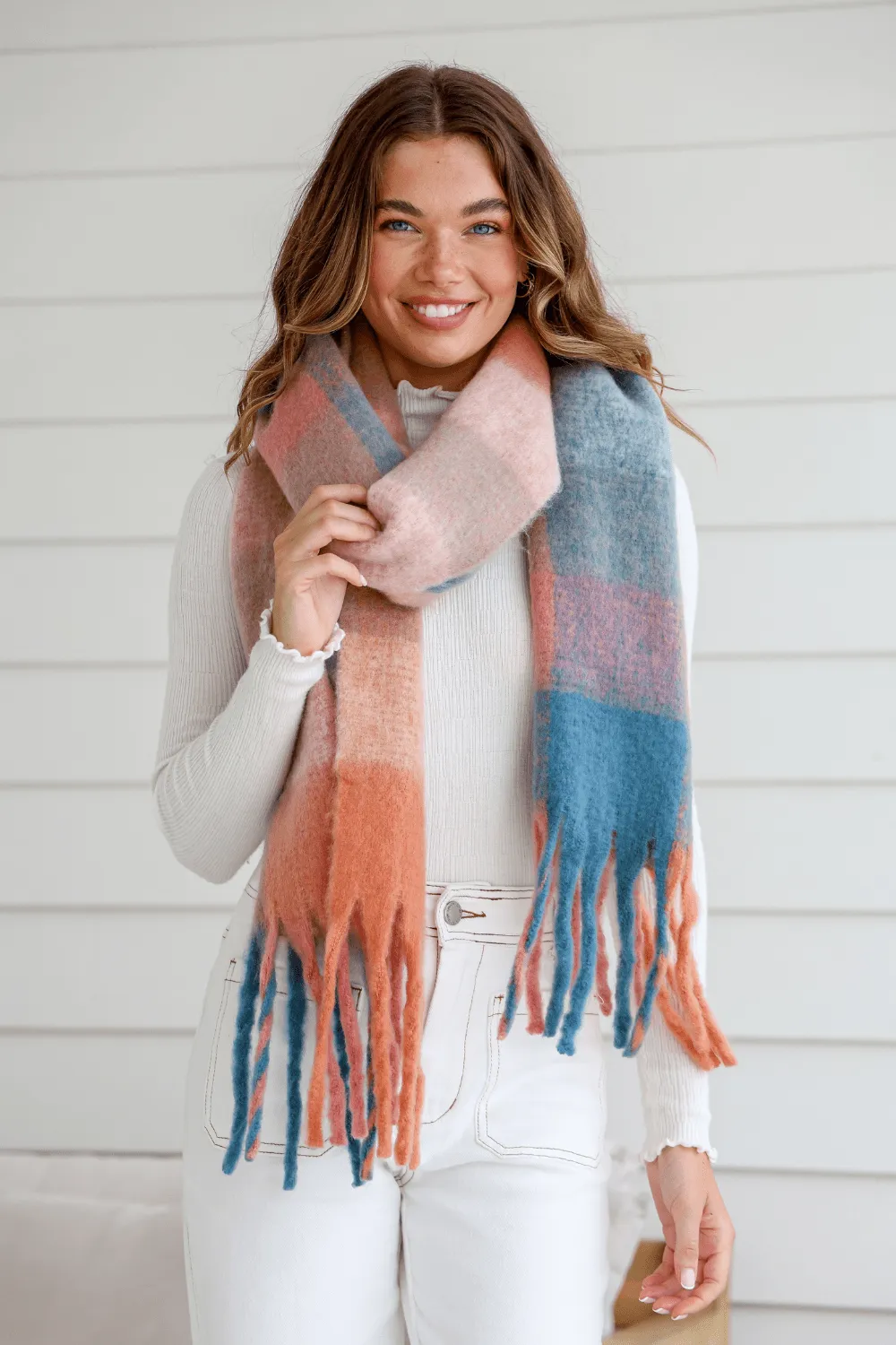 Arna Chunky Soft Check Scarf