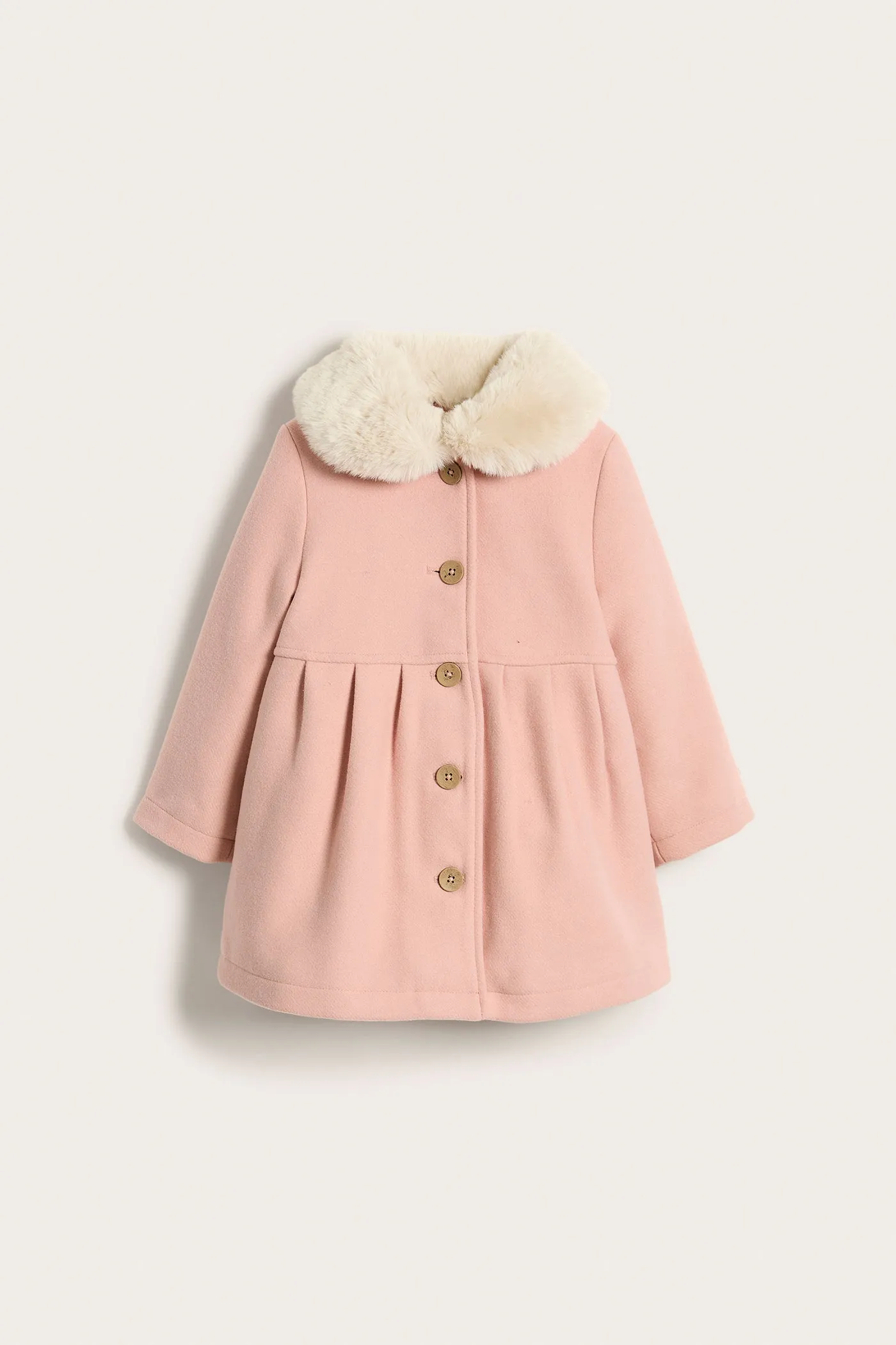 Baby & kids' pink faux fur collar coat