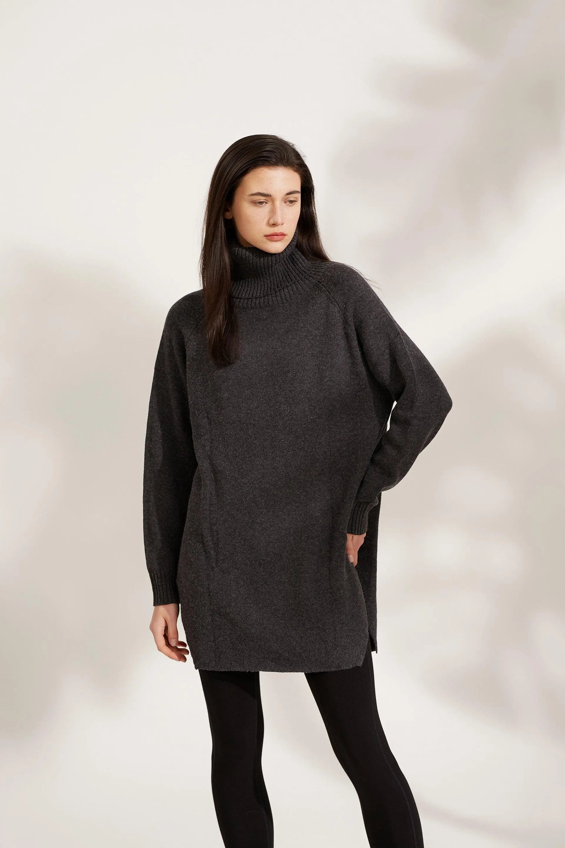 Bamboo Oversized Turtleneck Sweater