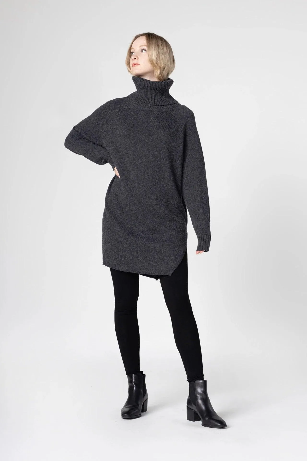 Bamboo Oversized Turtleneck Sweater