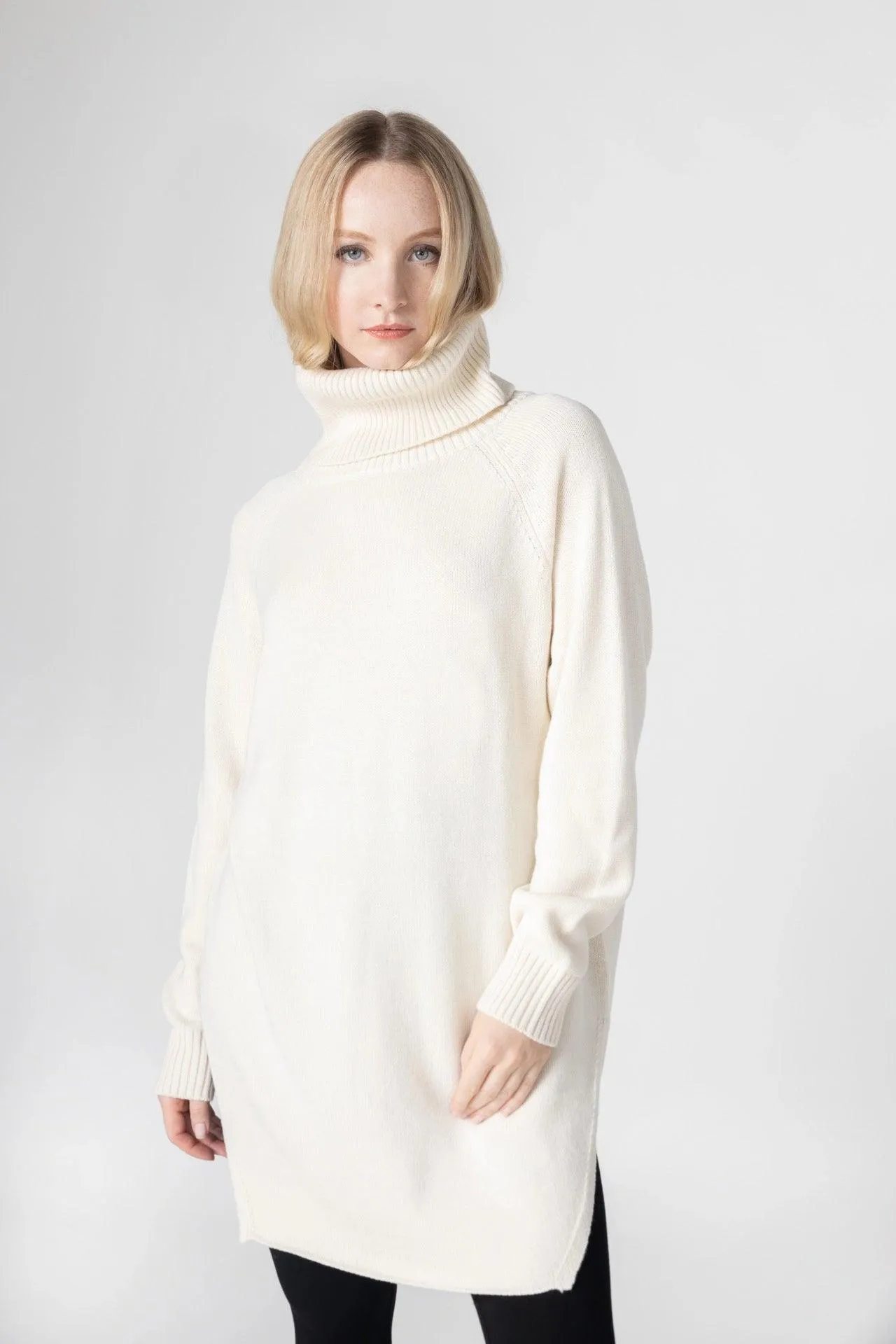 Bamboo Oversized Turtleneck Sweater