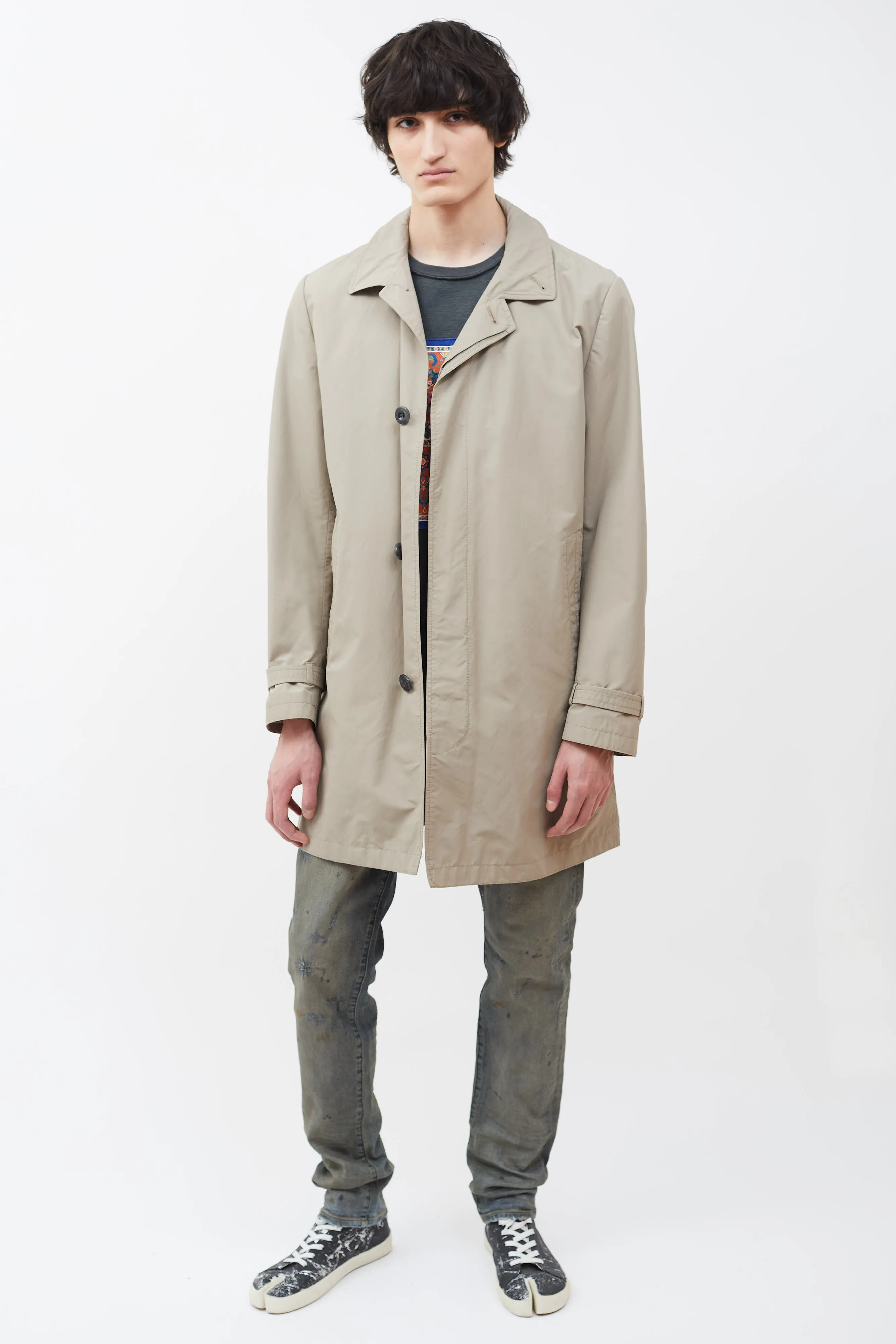 Beige Nylon Bruiser Trench Coat