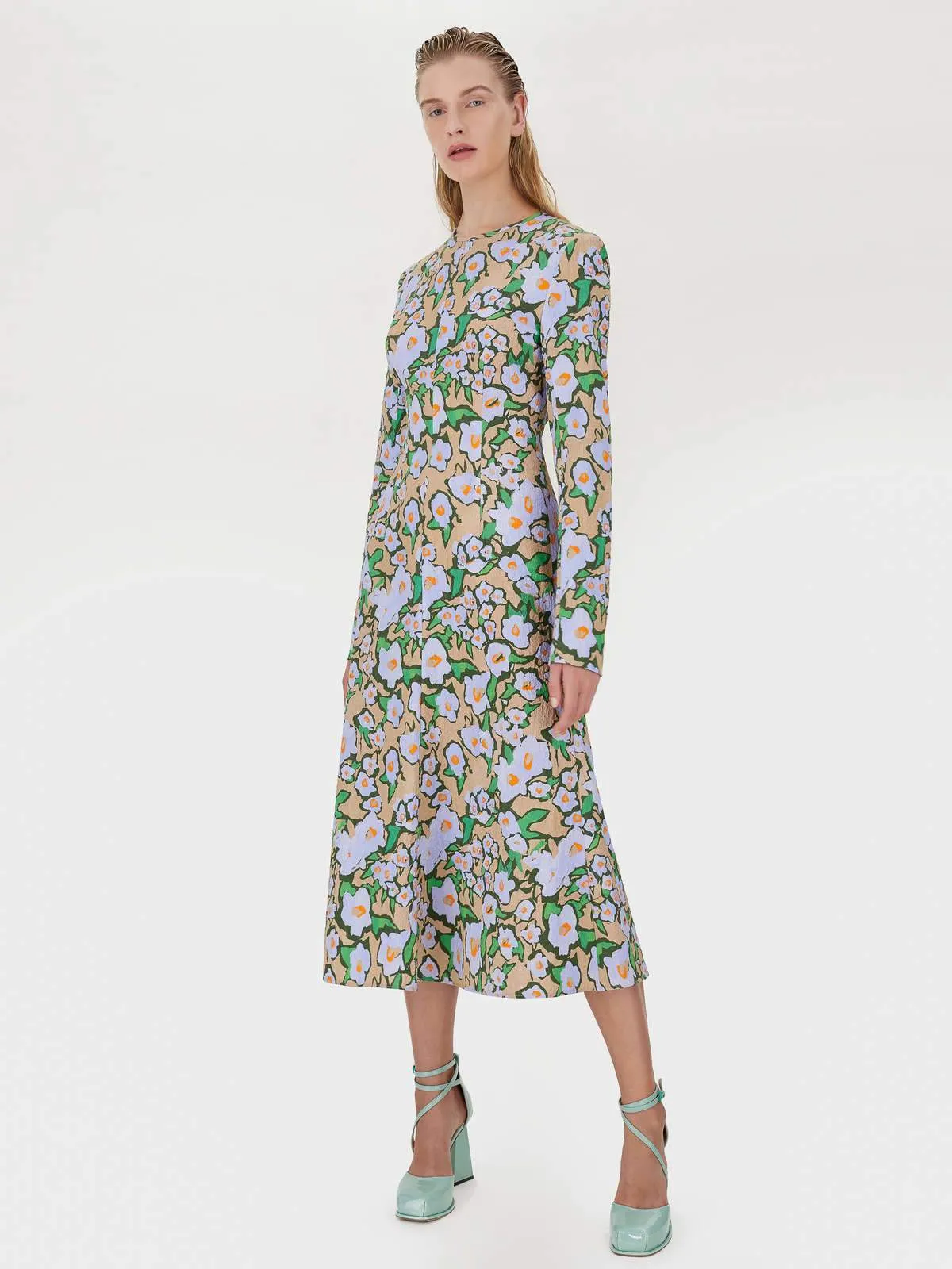 Bimba Cotton Stretch Jacqaurd  Dress