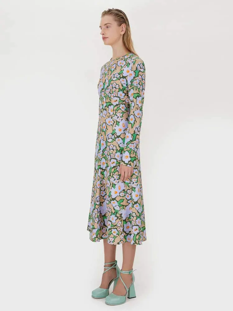 Bimba Cotton Stretch Jacqaurd  Dress