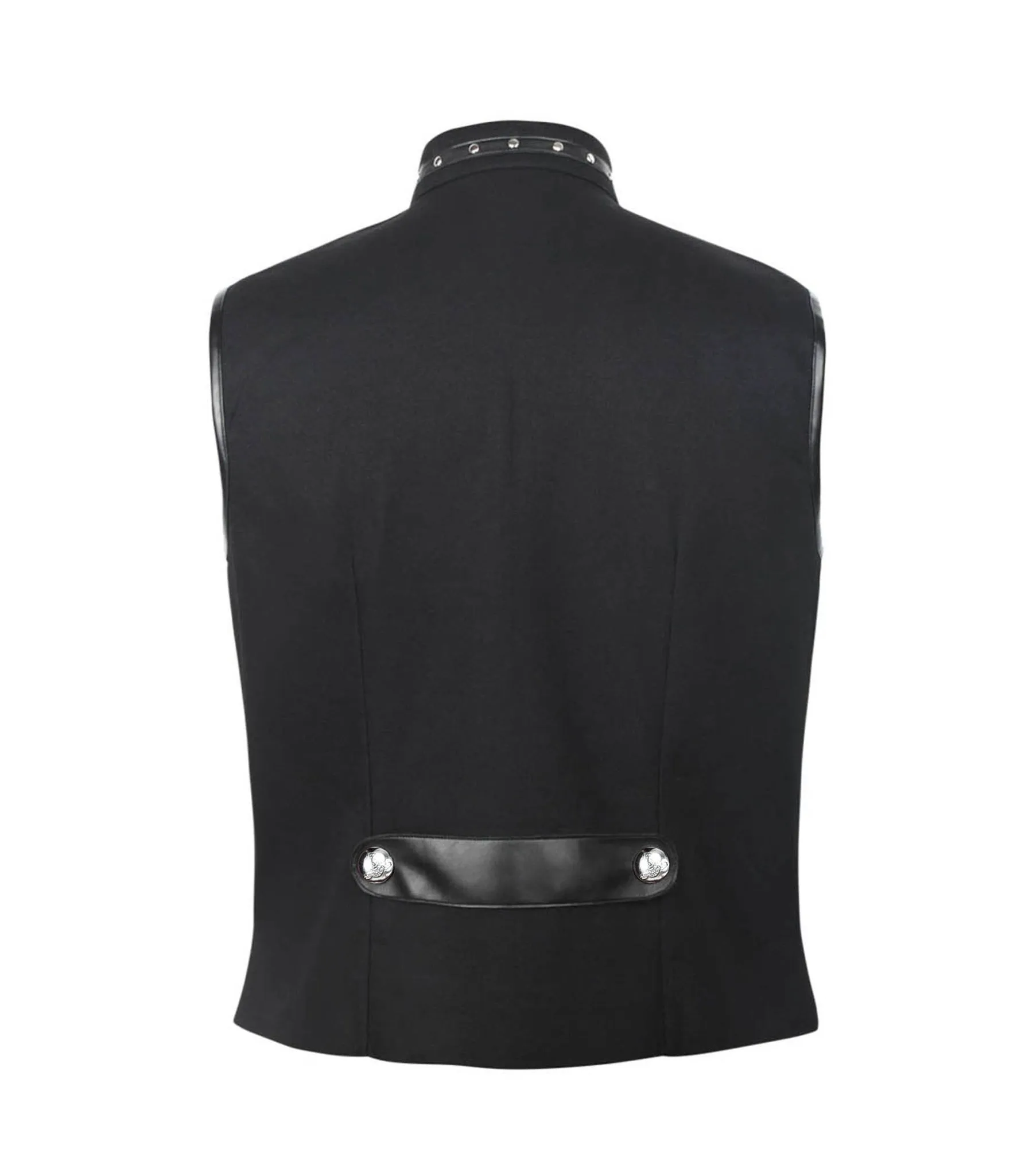 Black Cotton Men Gothic Waist Coat