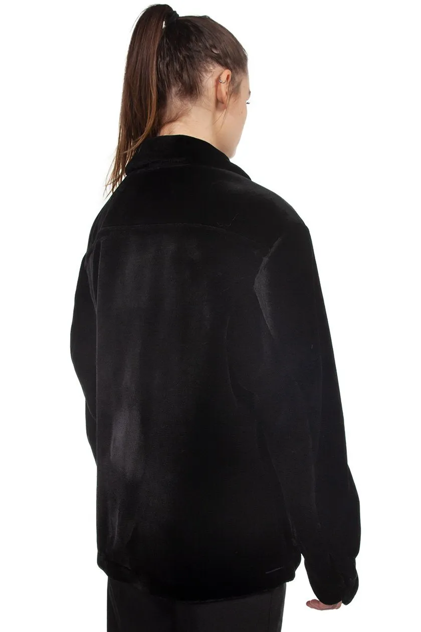 Black Faux Fur Zip Up Jacket