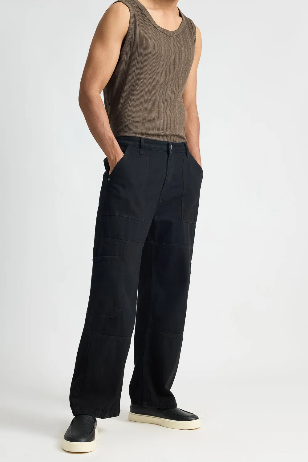 Black Pocket Men's Cargo Pants