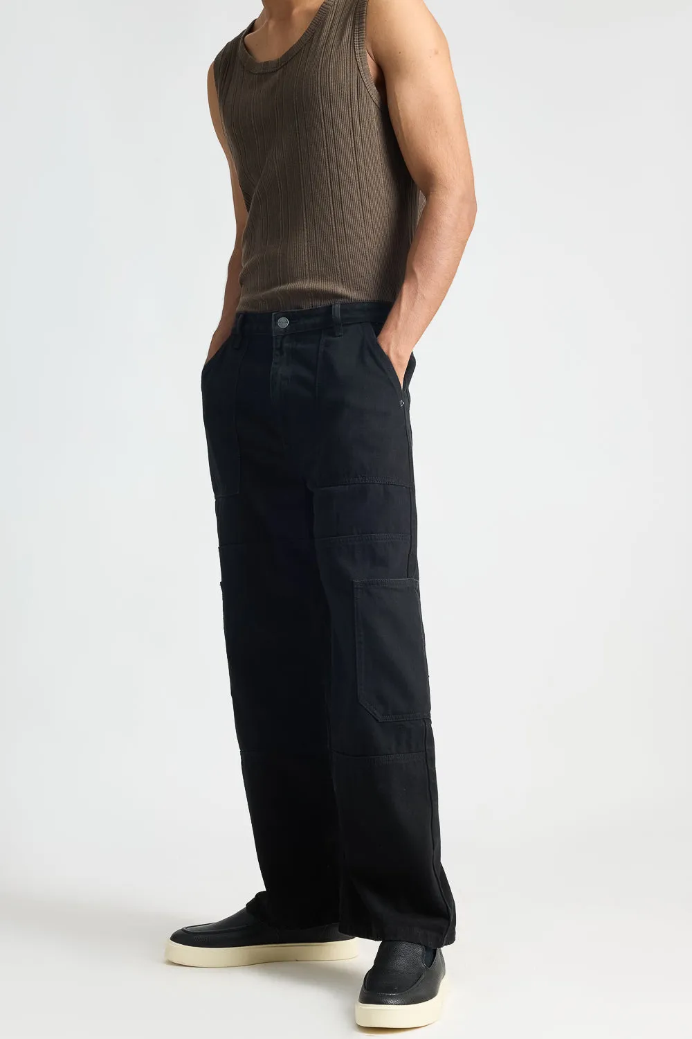 Black Pocket Men's Cargo Pants