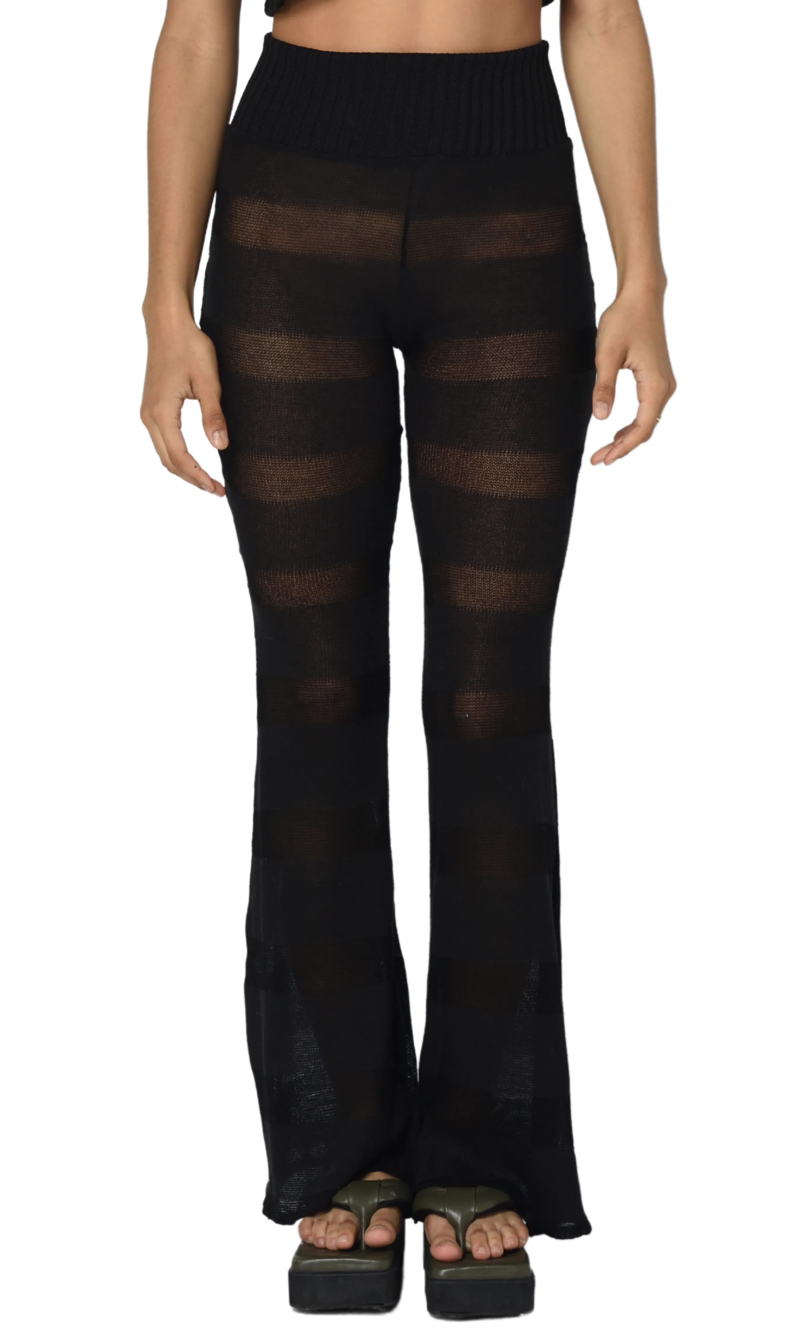 BLACK STRIPED PHOEBE PANTS