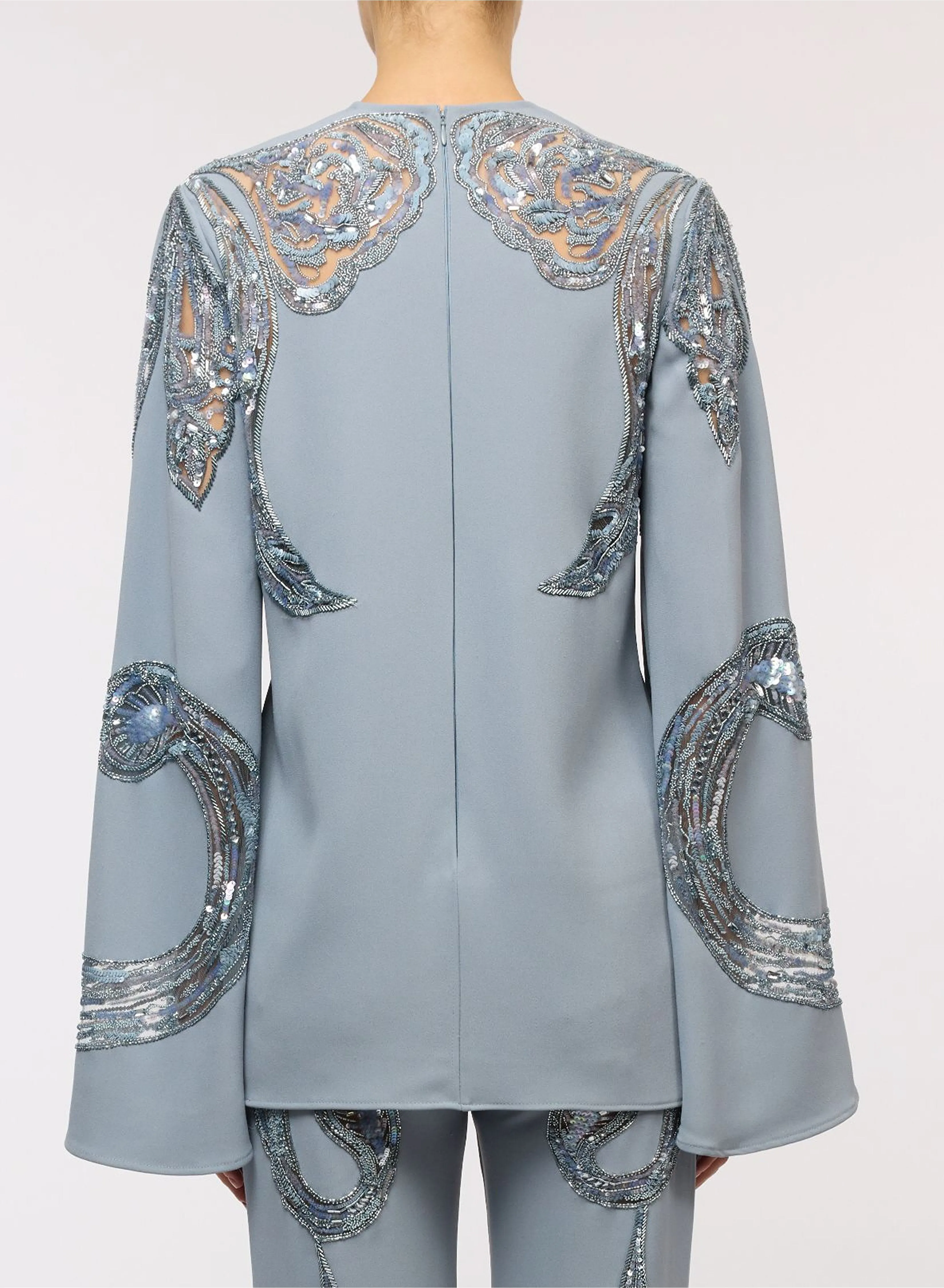 Blouse with Bead Embroidered Motif