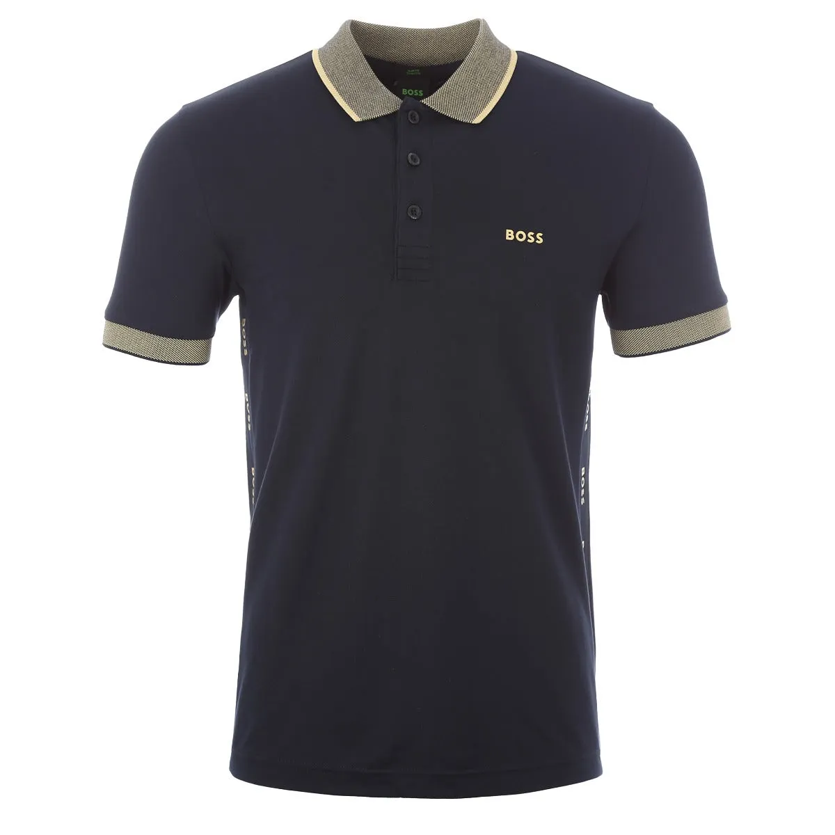 BOSS Paule Polo Shirt in Navy & Gold