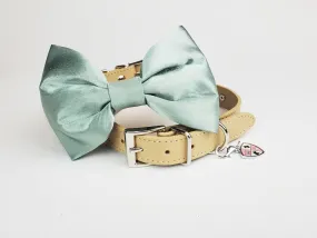 Bowtie Collar | Pale Sage Satin