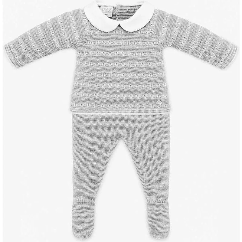 Boys Pale Grey 'Saturno' Knitted Set