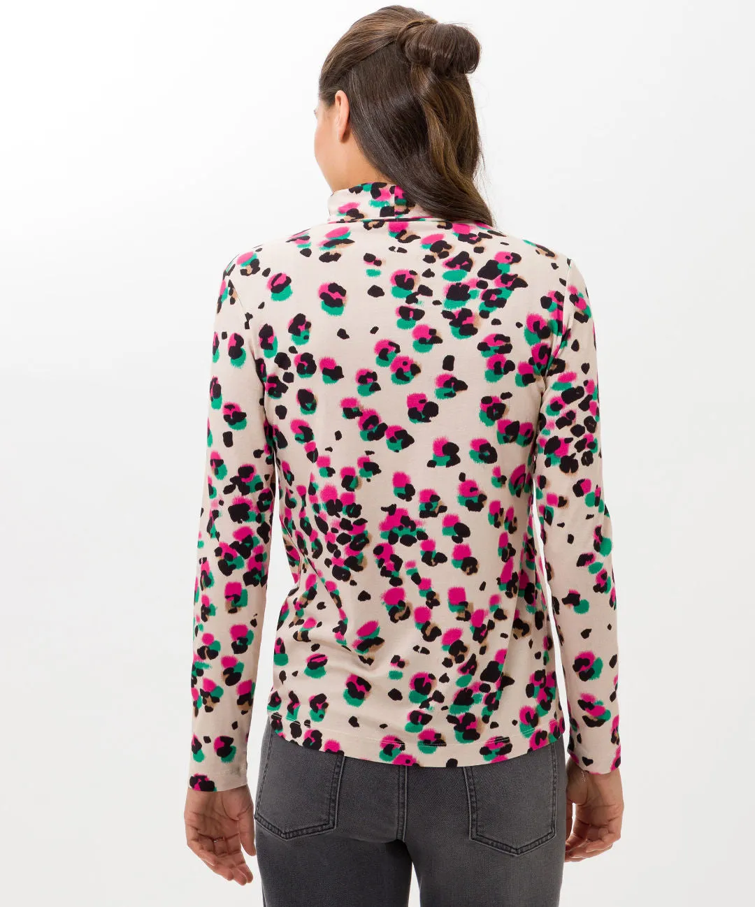 Brax Camilla Roll Neck Layer in Leopard 3688