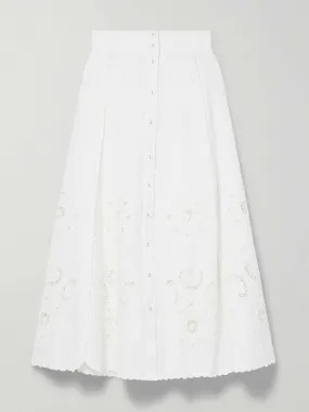 Broderie anglaise midi skirt