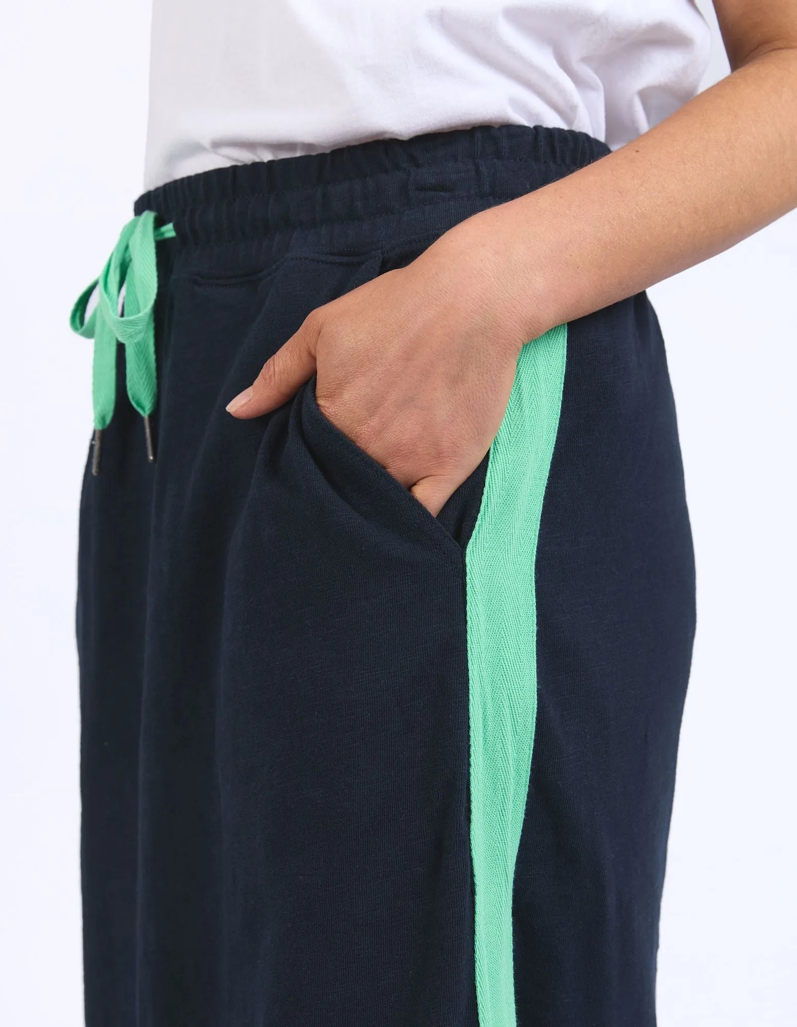 Brunch Skirt - Side Tape - Navy with Neon Green Tape