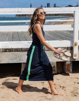 Brunch Skirt - Side Tape - Navy with Neon Green Tape