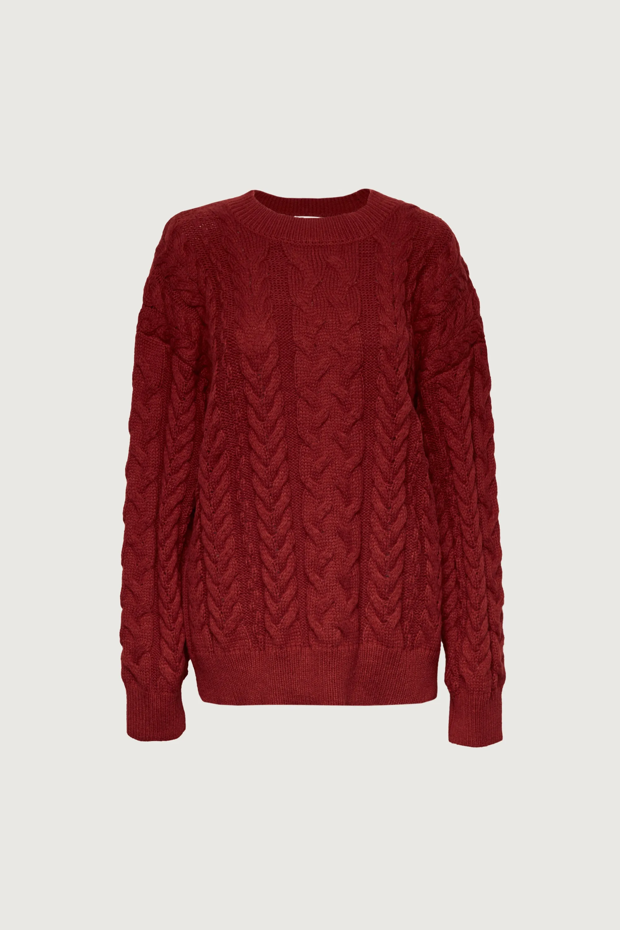 CABLE KNIT CREWNECK SWEATER